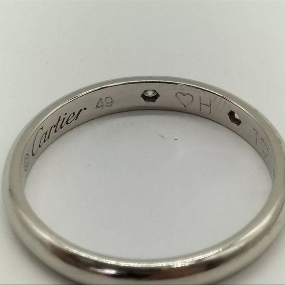 Cartier 1825 Wedding Band 3 Diamond Platinum Band US Size 5 - Picture 5 of 9